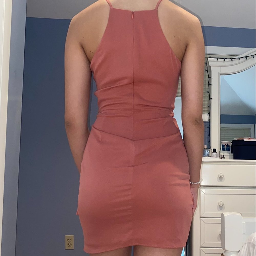 Halter Top Dress With Rouched Side - Picture 2 of 6